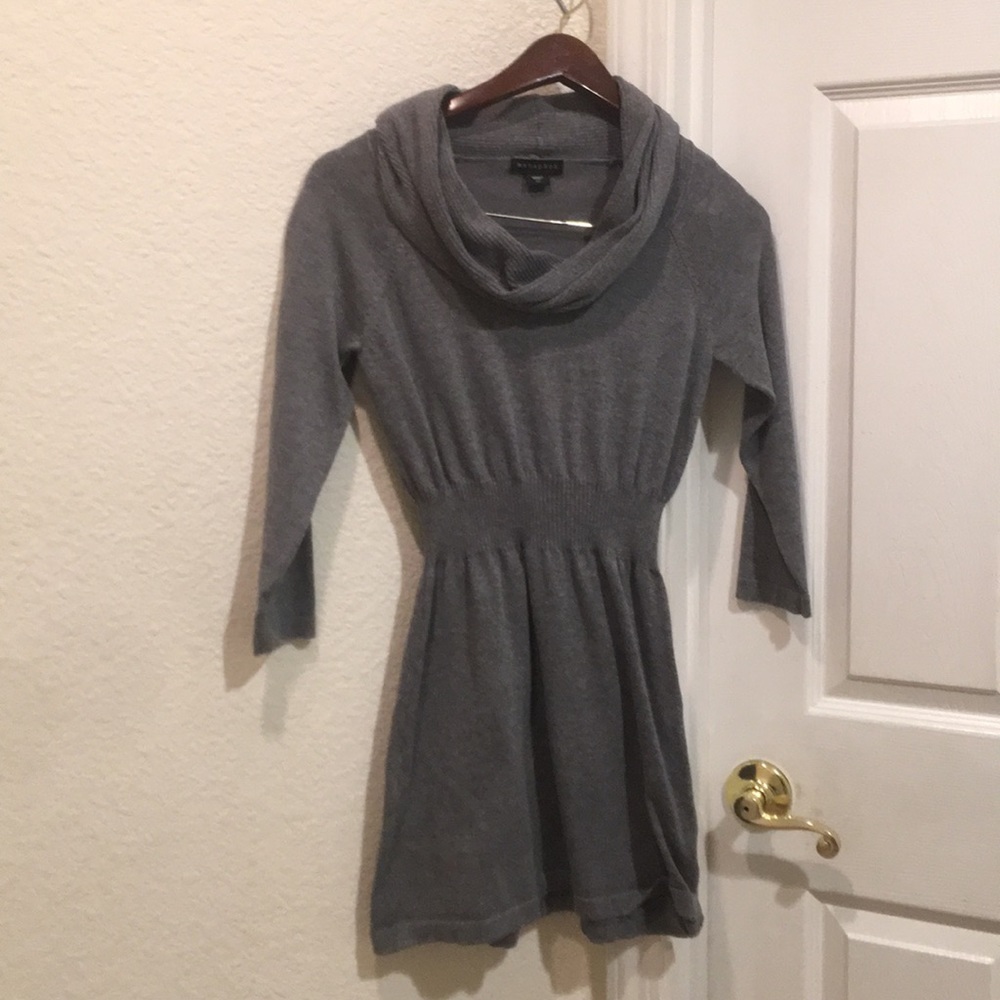 Gray sweater dress